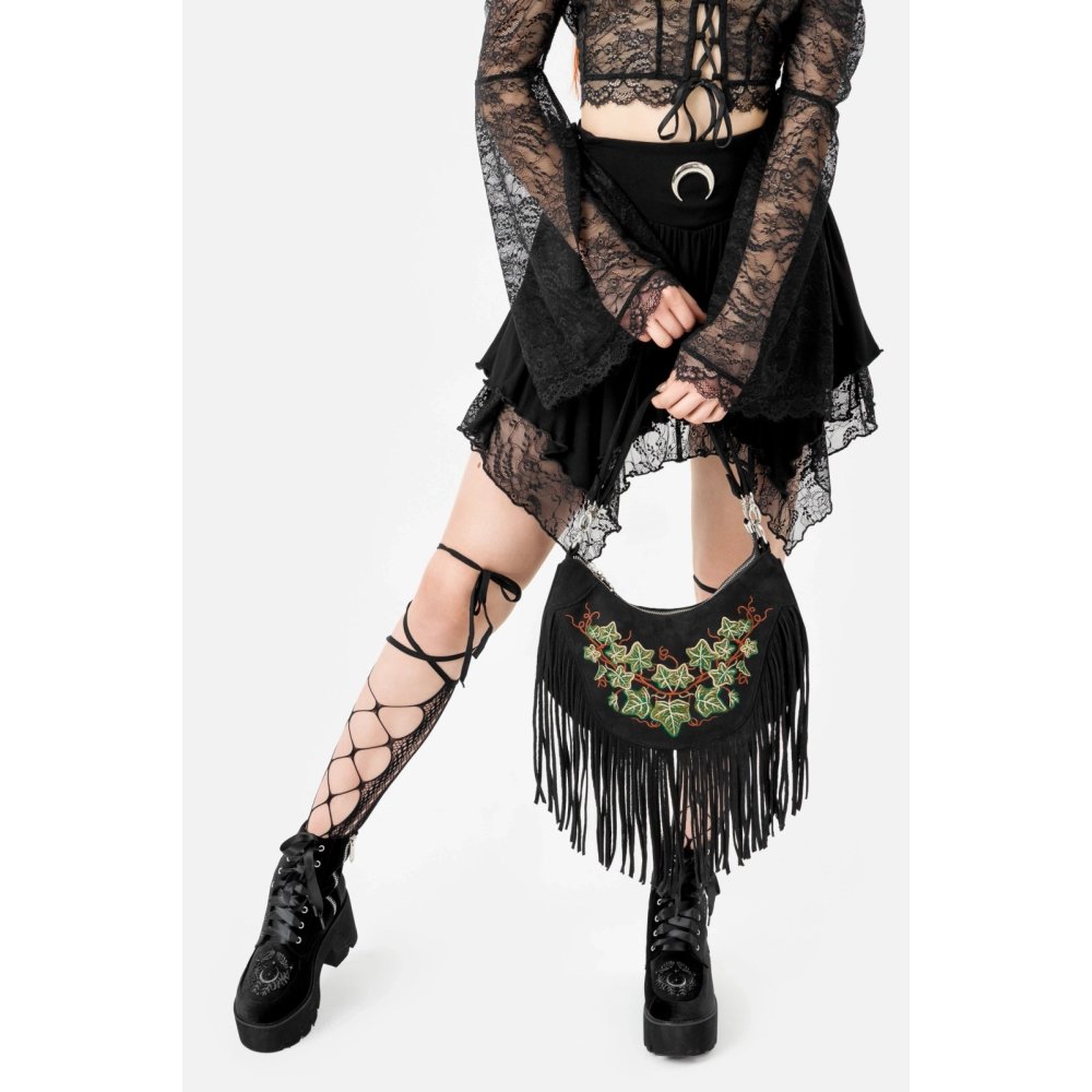 Restyle - Tangled Vines Schultertasche - Schwarz